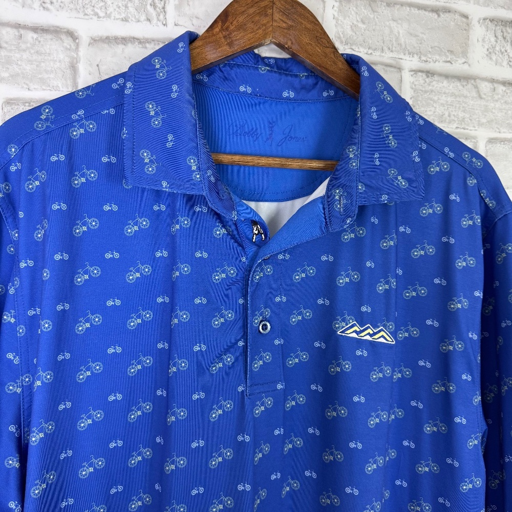 Bobby Jones x Desert Mountain GC Royal Bike All Over Print Golf Polo Mens XL